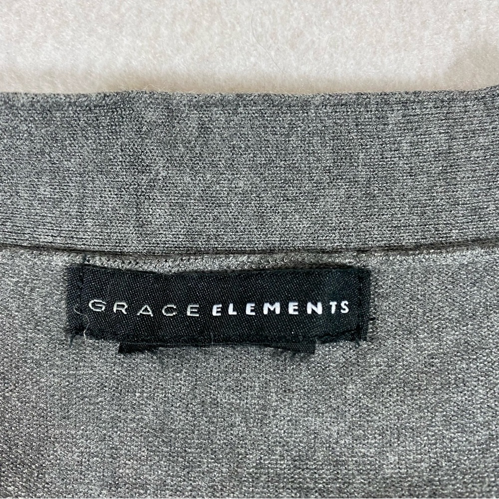 Grace Elements Button Down Cardigan Stretchy Gray… - image 2